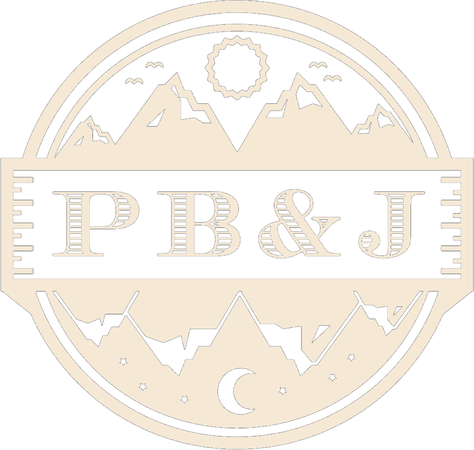 PB&J Flowers — mountains, sun and moon badge